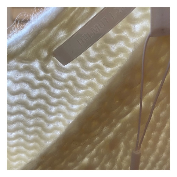 NWT Helmut Lang Wide Double V-Neck Chunky Knit Sweater in Ivory - Picture 8 of 14